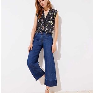 LOFT Wide Leg Crop Jeans, like new